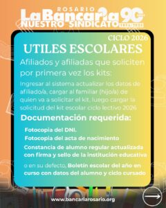 Kits Escolares 2026Como cada año, desde La Bancaria Rosario acompañamos a las familias bancar (1)